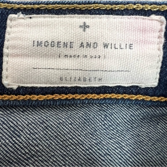 Imogene and Willie jeans womens 27 Straight Leg Whiskered Dark Blue Zip - Picture 5 of 9